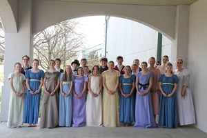 School of the Ozarks seventh graders dress in period costumes of the early 1800s and experience the daily activities of the people who lived during the Regency era.
